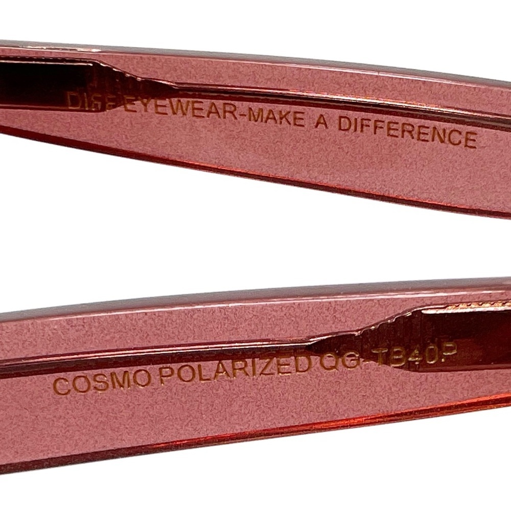 Diff Cosmo Polarized Sunglasses Full Rim Round Frames Pink Sparkle UVA/UVB TB40B - Picture 7 of 9